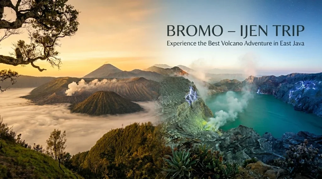 Mount Bromo sunrise and Kawah Ijen blue fire crater tour from Probolinggo City East Java Indonesia