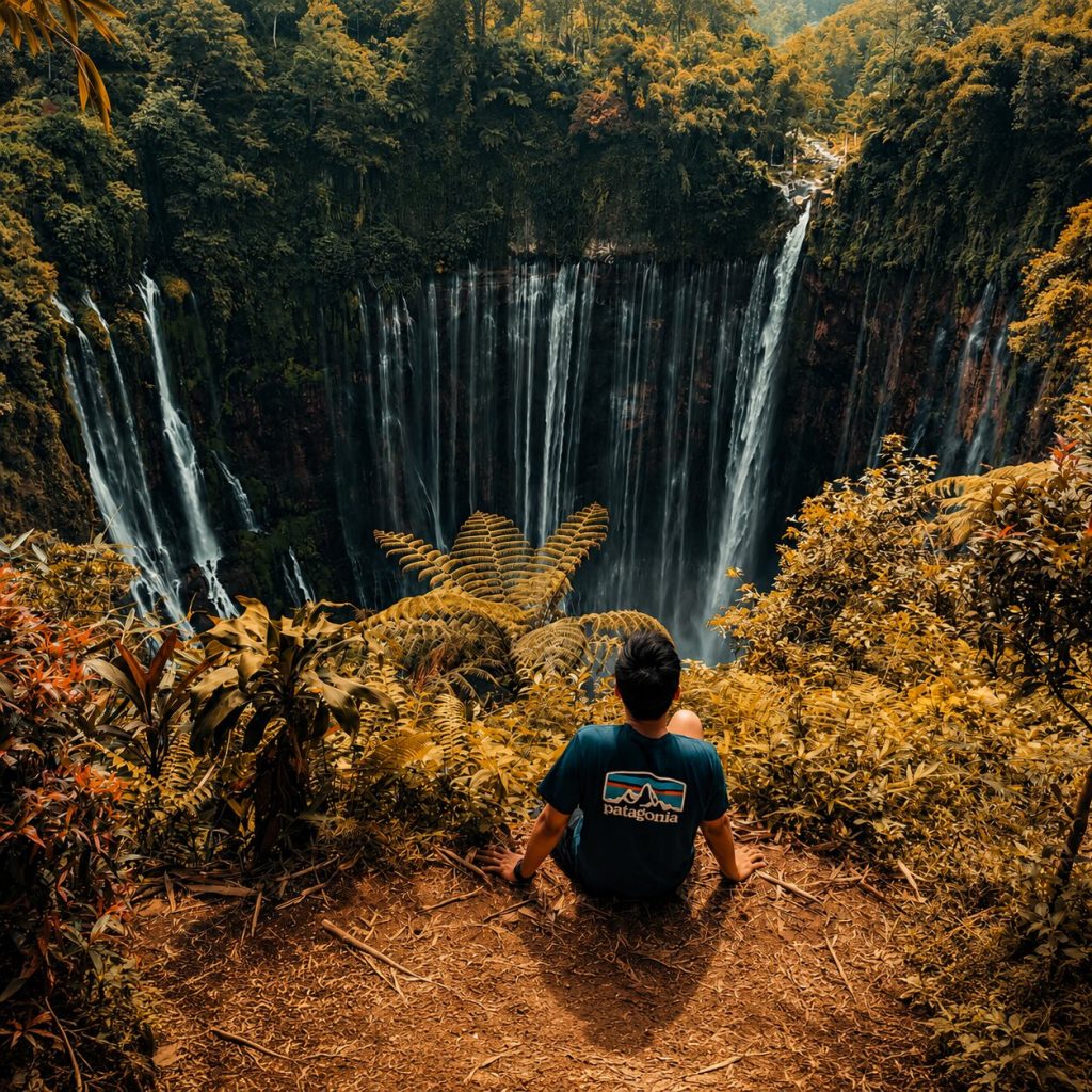 Tumpak Sewu Waterfall viewpoint in East Java, a highlight of the 4D3N Tumpak Sewu Bromo Ijen tour.